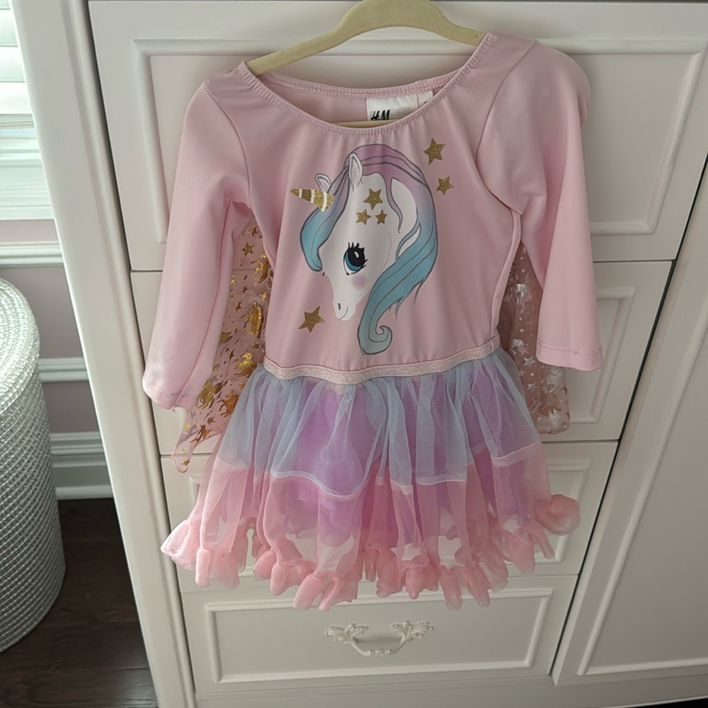 H&M tutu unicorn leotard with cape size 1.5yr-2y